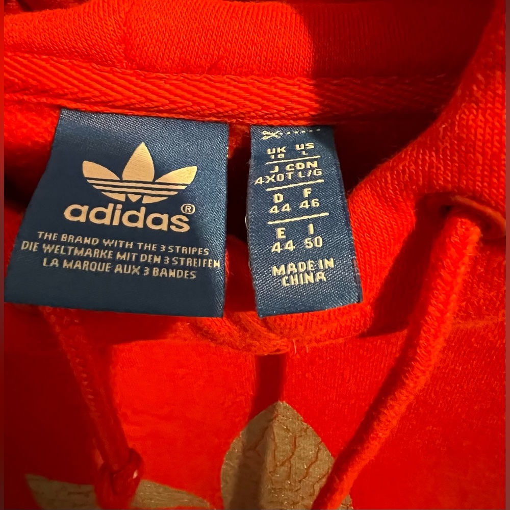 Adidas Women’s Red Feather Crackle Design Hoodie Size Large - Picture 5 of 9